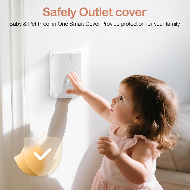 Havenso Child Proof Outlet Box Cover, Double Lock System, White, Large Interior Space 2 Pack - Image 5